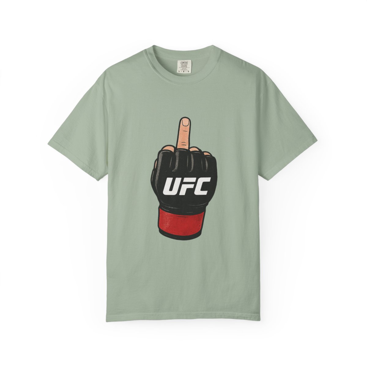 UFC Red Gloves Flipping Off Funny T-Shirt - alternate angle 5, merchandise