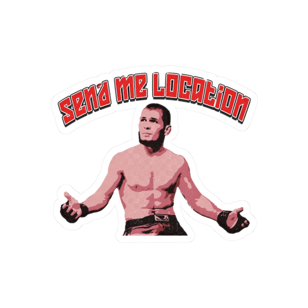 Khabib Send Me Location Bold MMA Sticker | UFC Fan Vinyl Decal - alternate angle 3, merchandise