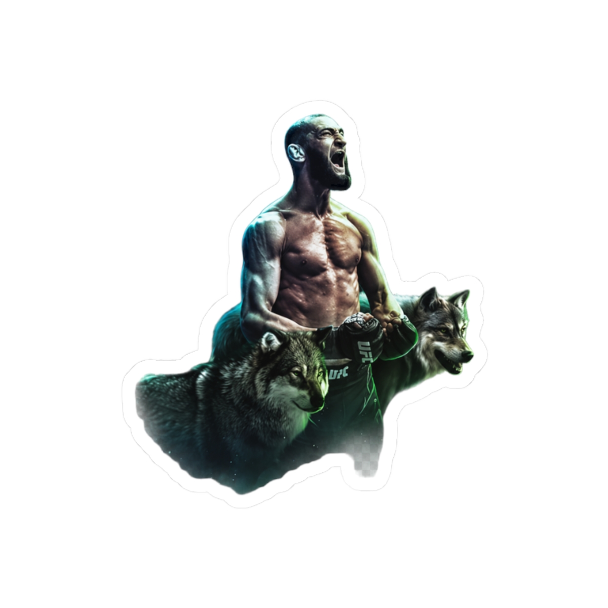 Khamzat Chimaev Borz UFC Bold Sticker | MMA Grappler Vinyl Decal - alternate angle 3, merchandise