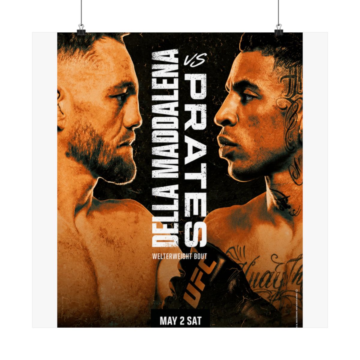 UFC Fight Night: Della Maddalena vs Prates Autographed Event Poster - Official Posters & Wall Art merchandise