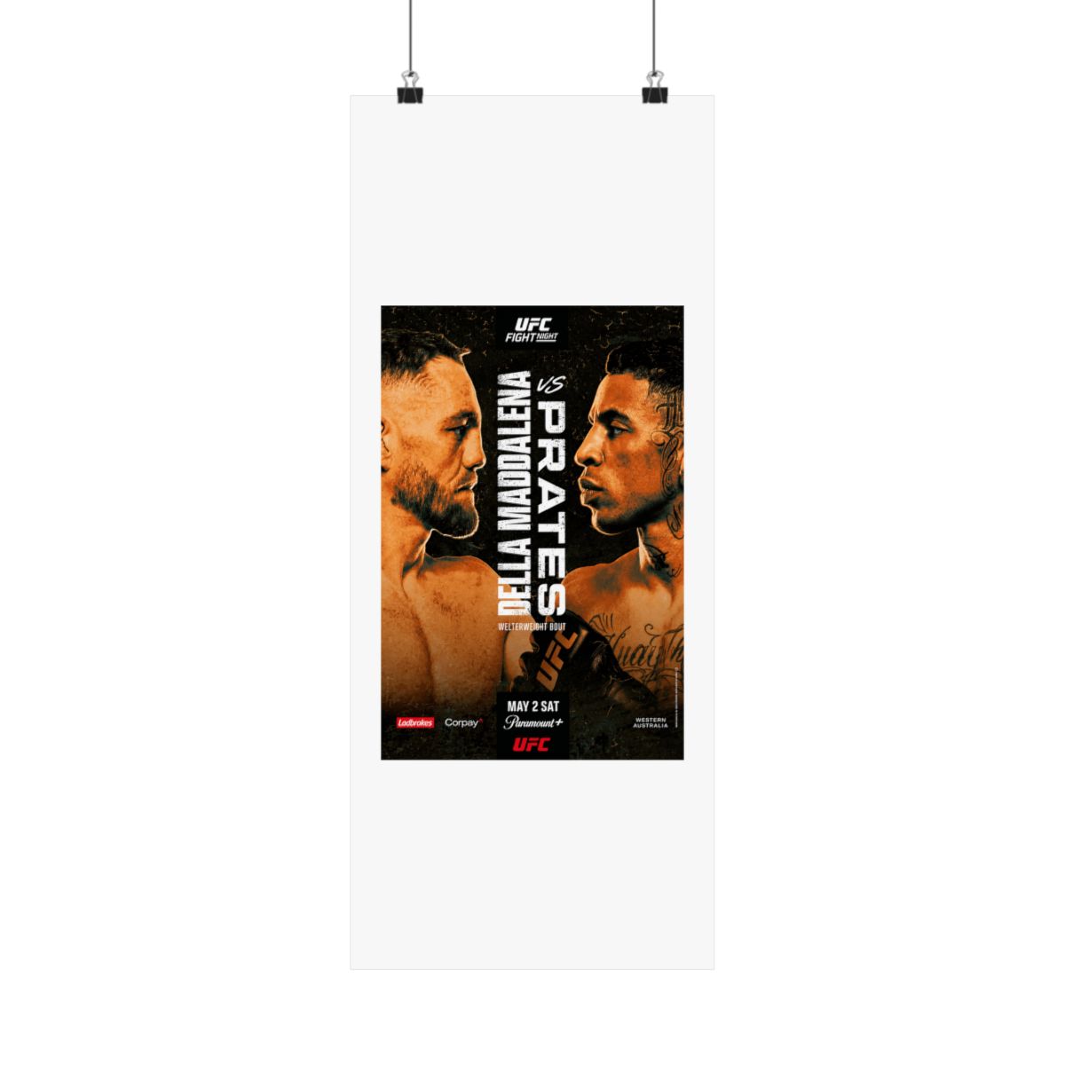UFC Fight Night: Della Maddalena vs Prates Autographed Event Poster - alternate angle 5, merchandise