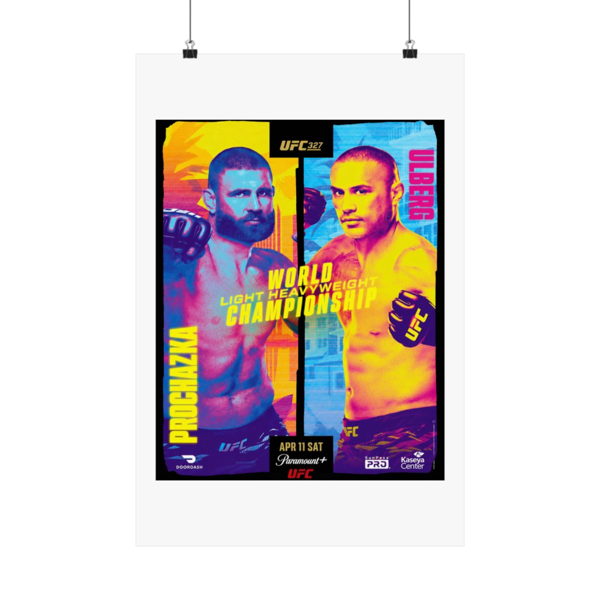 UFC 327: Procházka vs Ulberg First Edition Autographed Event Poster - Official Posters & Wall Art merchandise