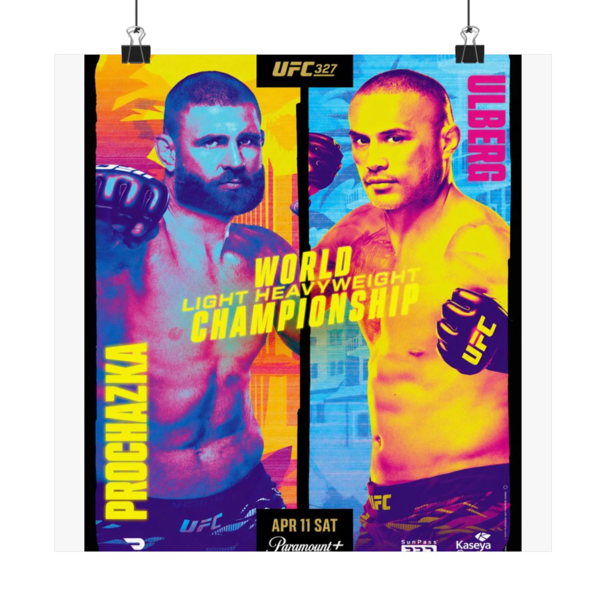 UFC 327: Procházka vs Ulberg First Edition Autographed Event Poster - alternate angle 1, merchandise