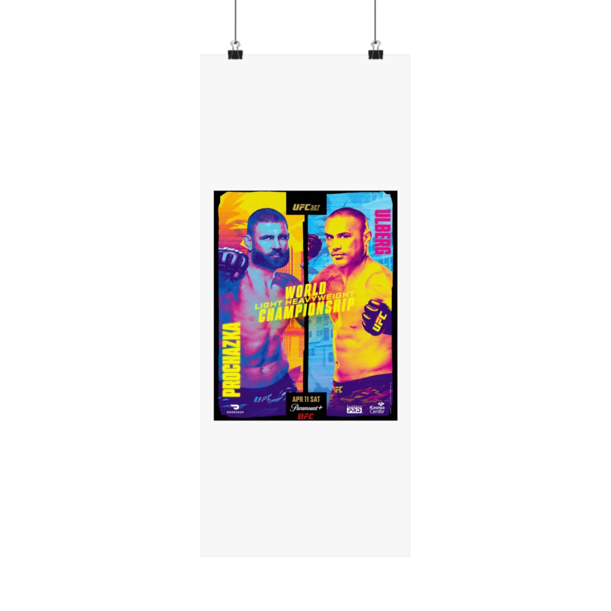 UFC 327: Procházka vs Ulberg First Edition Autographed Event Poster - alternate angle 3, merchandise