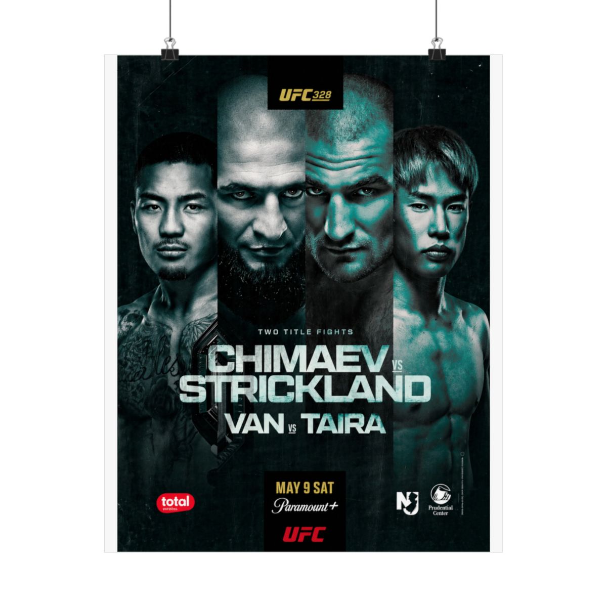 UFC 328: Chimaev vs Strickland Autographed Event Poster - Official Posters & Wall Art merchandise