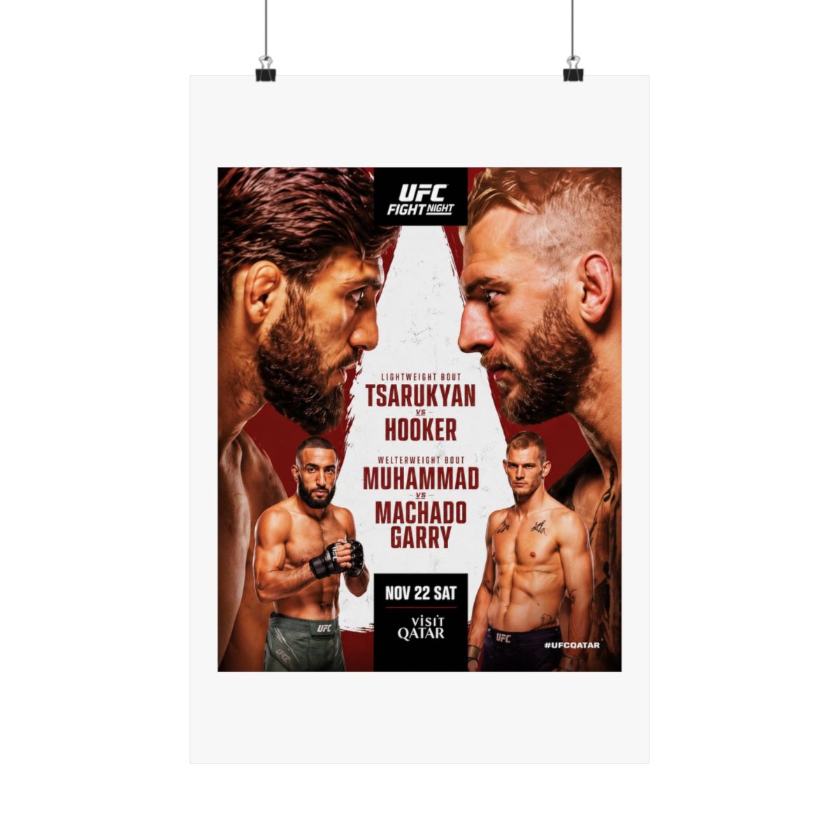 UFC Fight Night 265 Poster | Tsarukyan vs Hooker, Qatar - alternate angle 1, merchandise