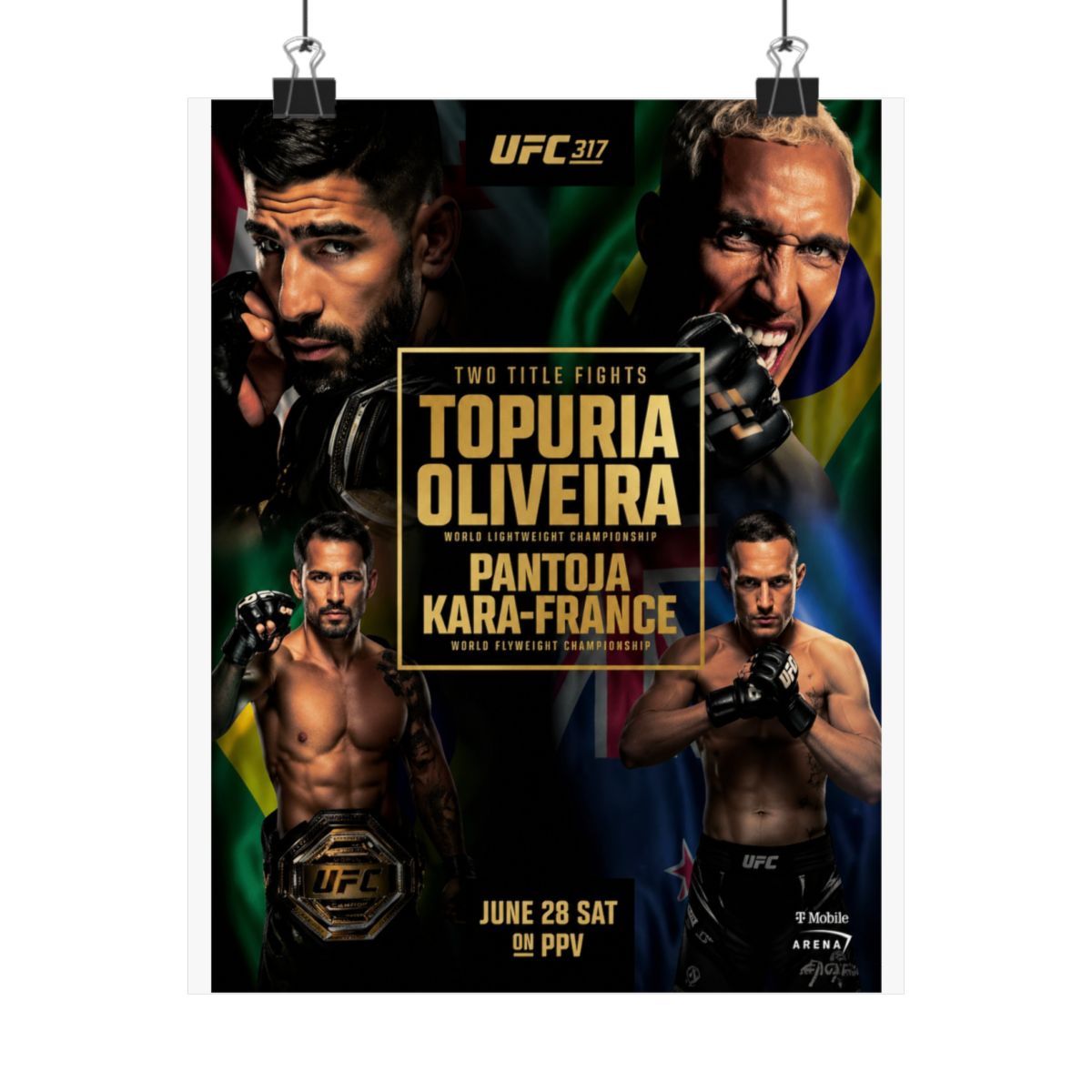 UFC 317 Fight Poster: Topuria vs Oliveira, Pantoja vs Kara-France