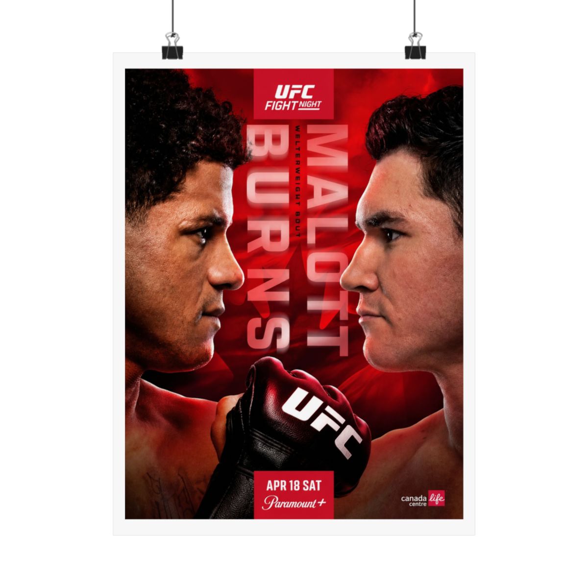 UFC Fight Night: Burns vs Malott First Edition Autographed Event Poster - alternate angle 4, merchandise