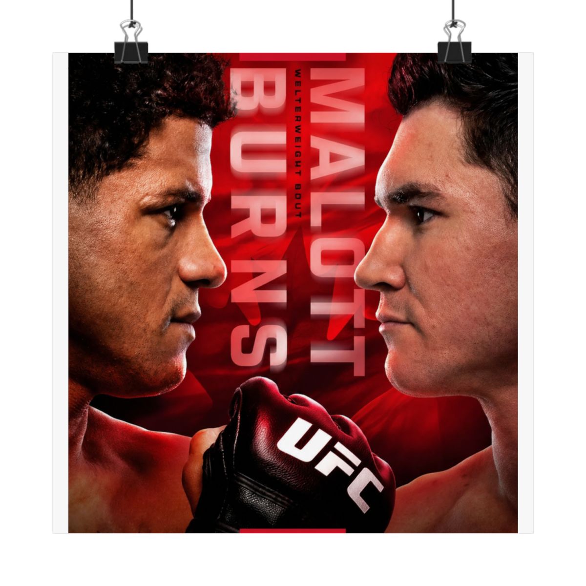 UFC Fight Night: Burns vs Malott First Edition Autographed Event Poster - alternate angle 3, merchandise