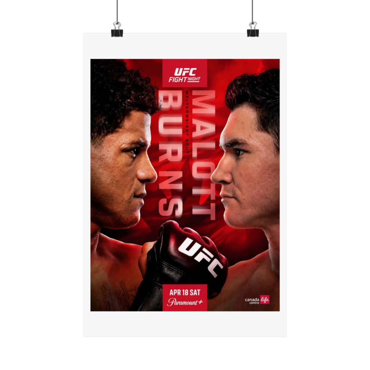 UFC Fight Night: Burns vs Malott First Edition Autographed Event Poster - alternate angle 5, merchandise