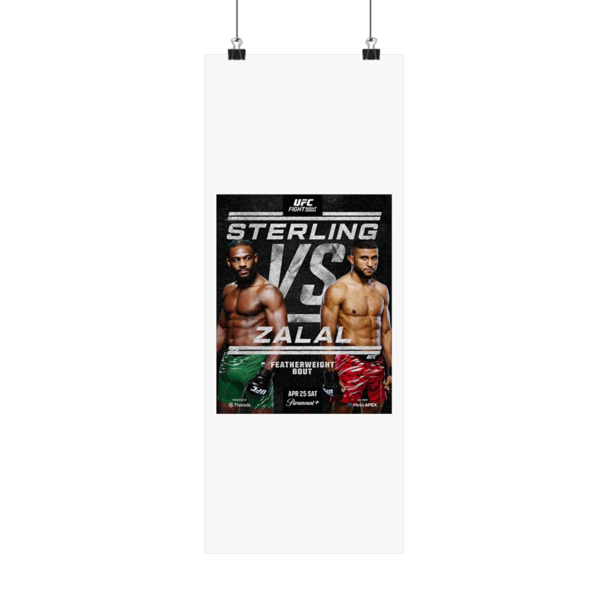 UFC Fight Night: Sterling vs Zalal Autographed Event Poster - alternate angle 3, merchandise
