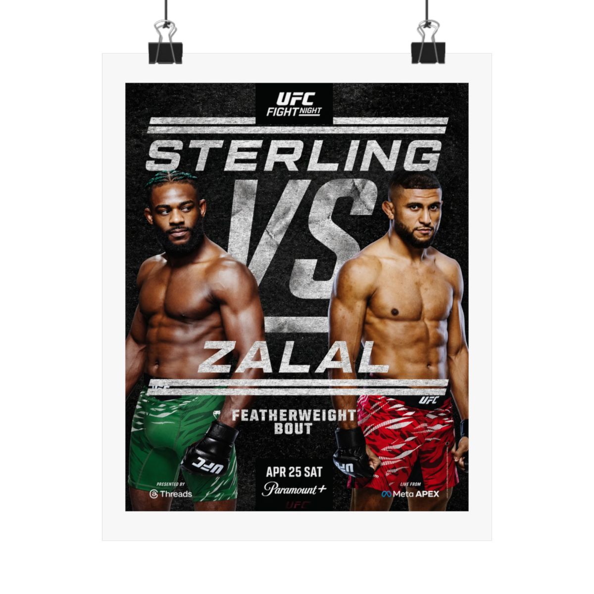 UFC Fight Night: Sterling vs Zalal Autographed Event Poster